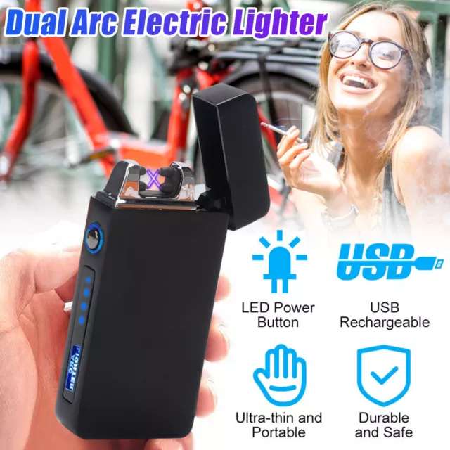 Lichtbogen Feuerzeug USB Elektrisch Arc Plasma Lighter Aufladbar Winddicht DE