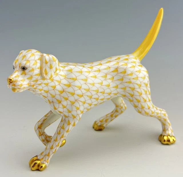 🦋 MINT HEREND Lab / Labrador Retriever Butterscotch Fishnet Dog Figurine ($610)