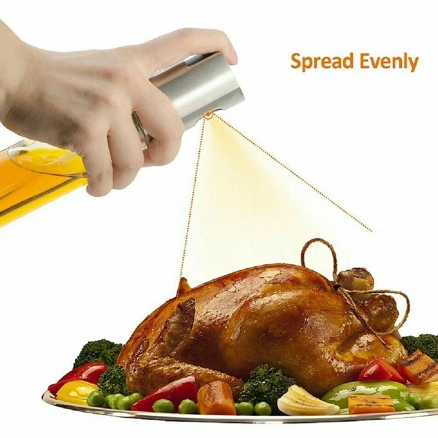 Nuevo Larga Casa Cocina Botella Spray Olive Oil Sprayer 1 PIEZA Plata