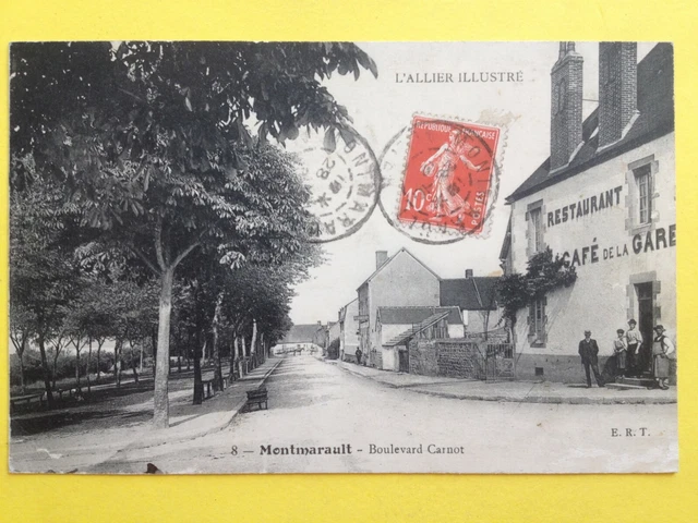 cpa MONTMARAULT (Allier) Bd CARNOT Café de la GARE