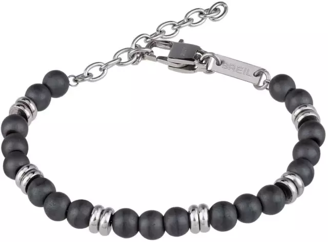 Bracciale Uomo Acciaio / Pietra Artha con Ematite Argento / Nero Breil TJ2884