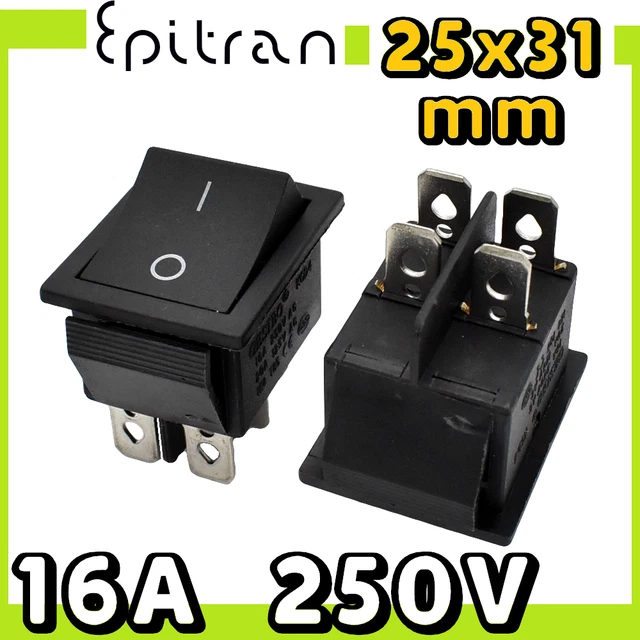 Interruttore A Bilanciere ON/OFF Bipolare – 28x10 Mm – 250V 15A – Rosso Con 3 Terminali – Luciana - 2