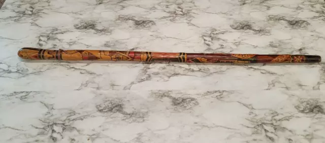 Indian Brave Chief Walking Stick Cane Painted Carved Handmade Wooden