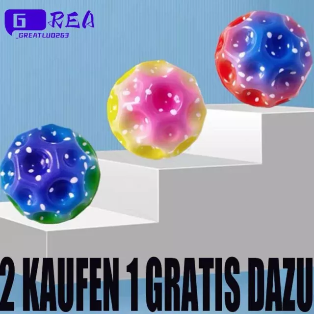 Bounce Ball Spielzeug für Kinder Hohe LochBall Mondball Lavaball Regenbogenfarbe