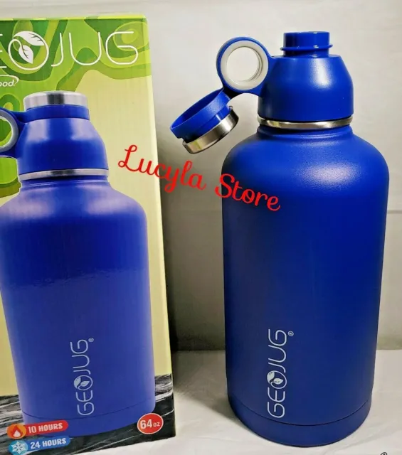 Brentwood GeoJug 64 fl oz Stainless Steel Vacuum Insulated Water Bottle BLUE 24h 2
