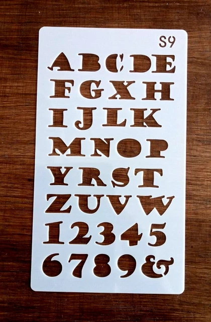 PLANTILLA LETRAS Y NÚMEROS 180mm x 105mm