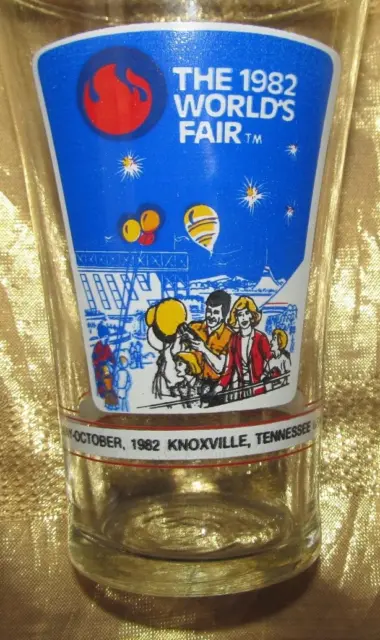 1982 WORLDS FAIR COMMEMORATIVE GLASS -KNOXVILLE TN. McDONALDS-COCA COLA