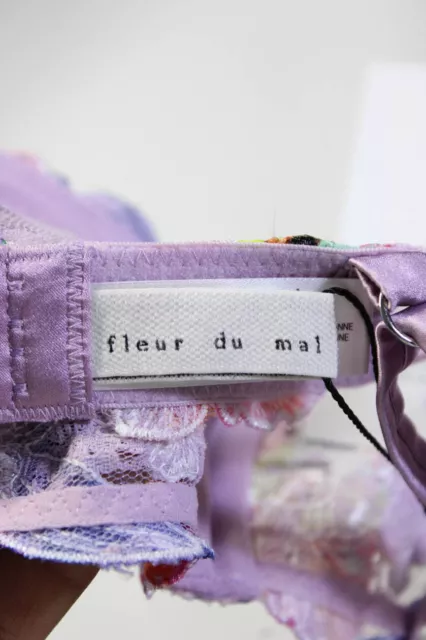 FLEUR DU MAL Womens Orchid Embroidery Balconette - Wisteria Size 32B ...