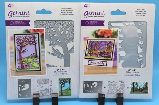 NEW Crafters Companion STAMP & DIE Set  NATURAL BEAUTY / WILD & FREE ~ TREE DEER