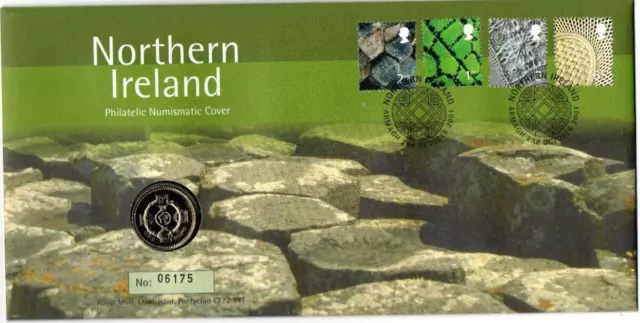 Gb Pnc Coin Cover 2001 Northern Ireland £1 Coin B/Unc