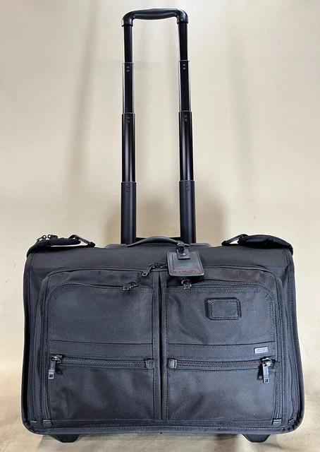 Used TUMI Alpha 22037DH 22” Black Carry-On Wheeled Garment Bag Rolling Suitcase