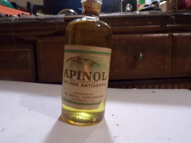 Botella Antiséptica Apinol The Pine De Colección Ee. Uu. ¡Botella Completa!