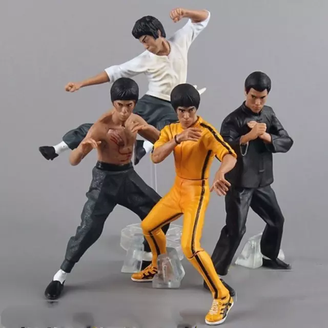 Hot 4Pcs/set Bruce Lee Action Doll Toy Series Doll Statue Bruce Lee Model Gift