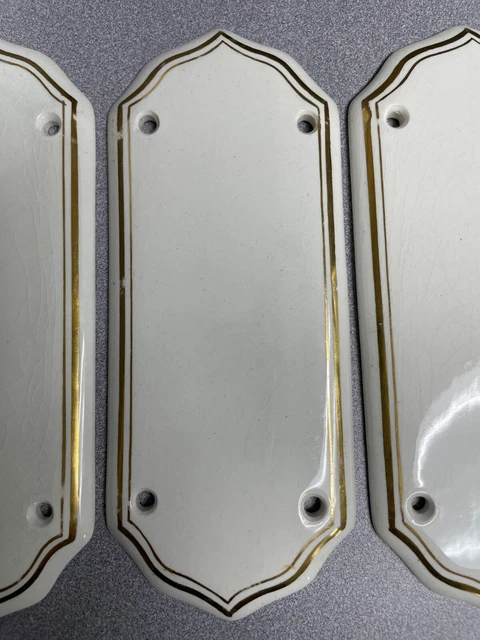 Antique Vintage Porcelain Door Push Finger Plates 3