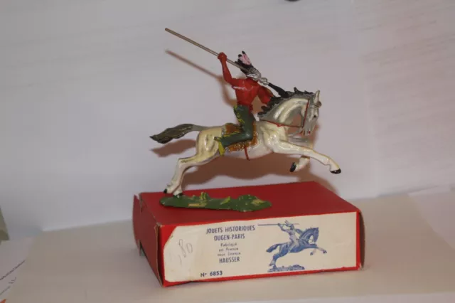 Elastolin - 1x Indianer Reiter Ougen - 1-2A Farbvariante -mit Speer im OVP- 7cm