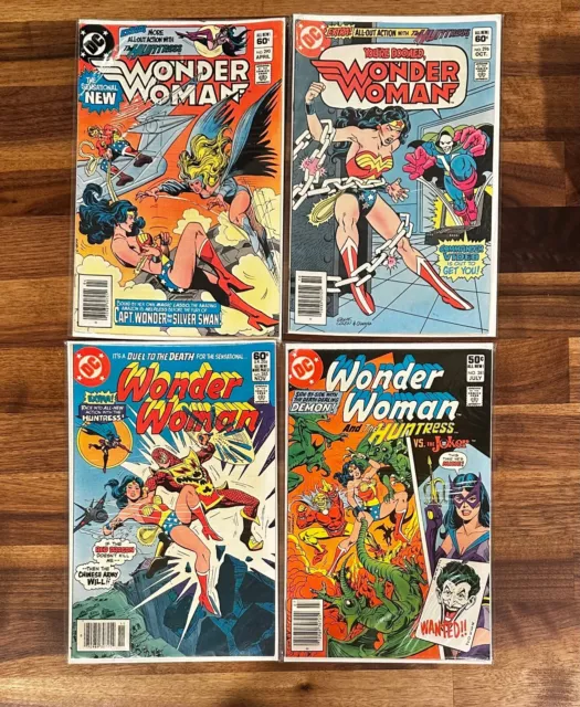 1981 Wonder Woman #281, #285, #290, #296 DC Comics Huntress Lot (4) Newsstand