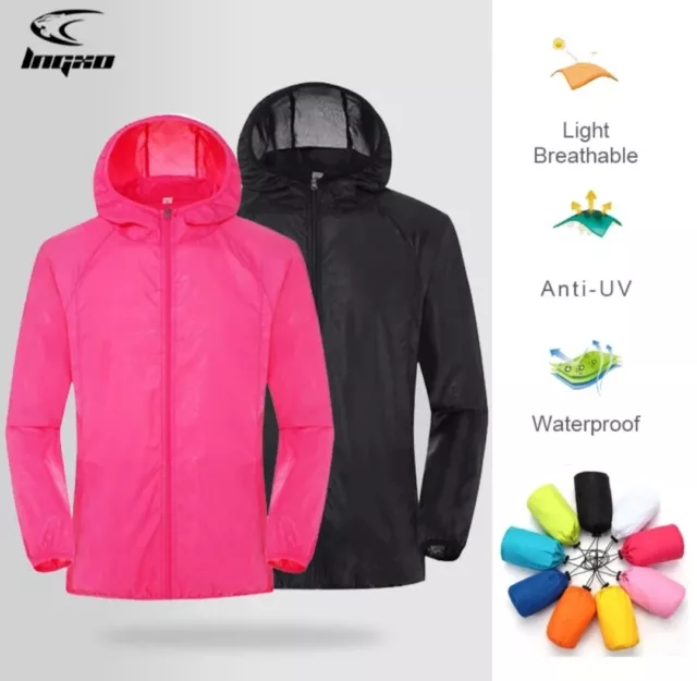 Giacca A Vento K-Way impermeabile con Cappuccio Uomo Donna Anti Pioggia S - 4XL