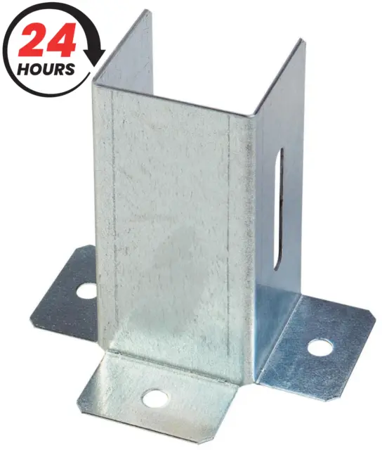 Galvanised Post Support Foot Bracket Open Shoe Heavy Duty for Fence Fixing