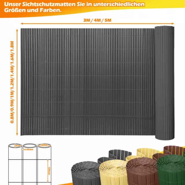 PVC Sichtschutzmatte Balkonblende Sichtschutz Windschutz Blickschutz Balkon Zaun 2