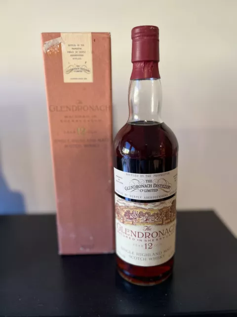 Glendronach 12 Year Old Single Malt Scotch Whisky 1980's Bottling 700mL (43% ABV