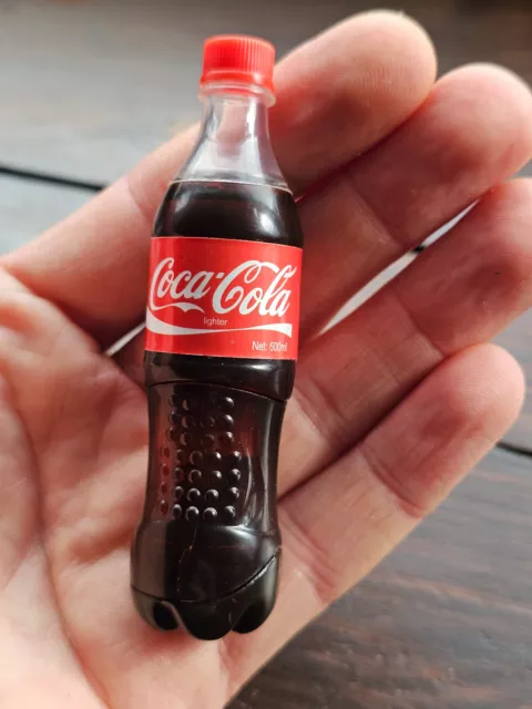 Rare Vintage Unique Design COCA-COLA Gas Lighter in Working Order