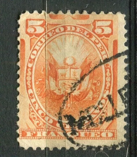 PERU; 1886 early classic issue fine used 5c. value