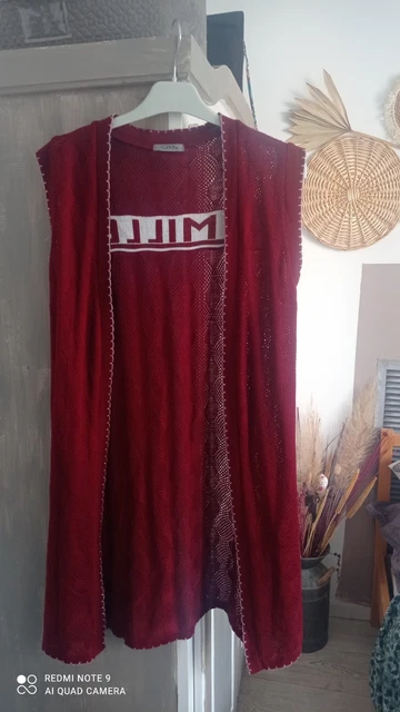 Gilet Sans Manches Longue Maille Ajourée Gina Laura Taille 46/48 - Neuf Avec étiquette