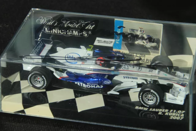 MINICHAMPS 1:43 BMW Sauber F1.07 R. Kubica Formel14 2007 handsigniert