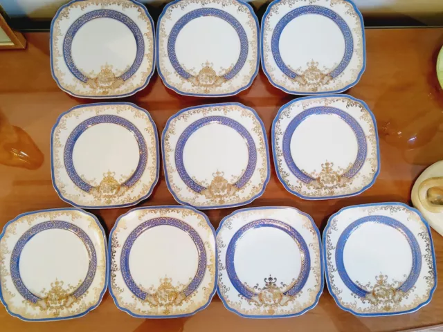 Meito China ME1822 Blue Gold Raised Hand Painted 5 3/4" Plate x1 (10 avail)