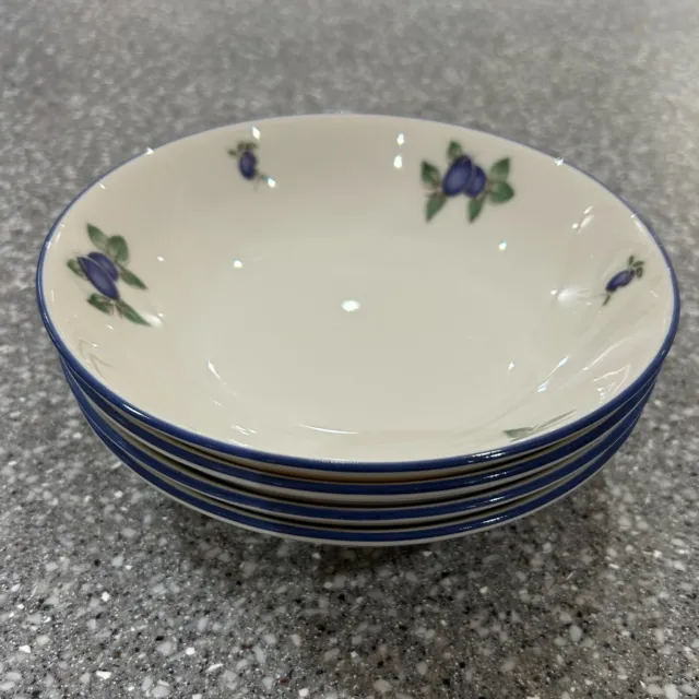 Royal Doulton Everyday Blueberry China Cereal Bowl x 4 Very Good Condition
