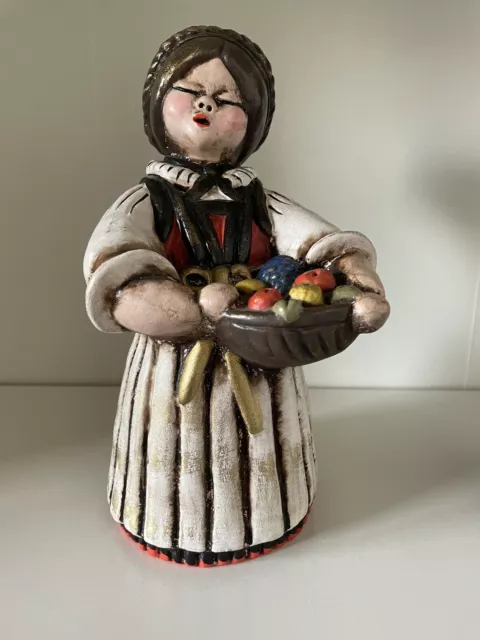 Thun Bozen Keramik Figur groß Tracht Frau Italy Engel bunte Landhaus Deko H:22cm
