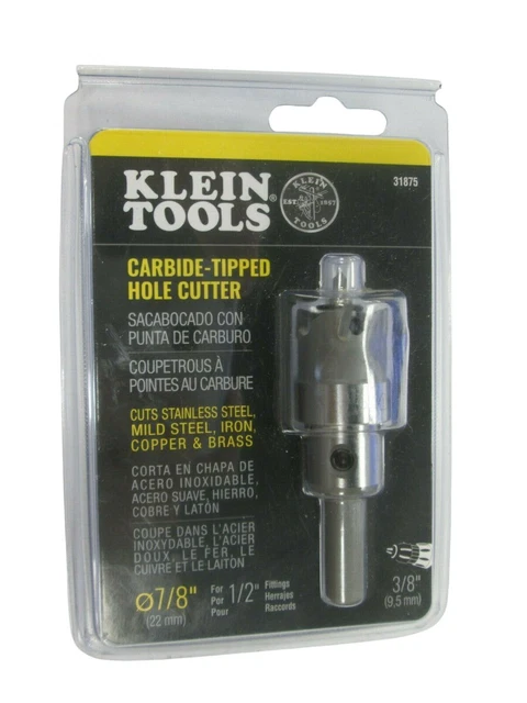 Klein Tools 31875 7/8 inch Carbide Hole Cutter Drill Bit