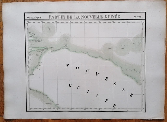 Pacific Large Original Map New Guinea (23) by Vandermaelen - 1827