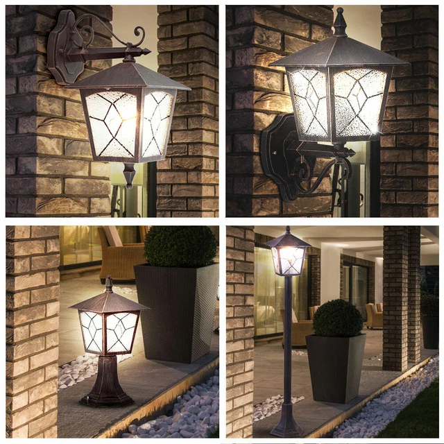 ALU Laterne Außen Wand Spot Steh Boden Sockel Lampe Strahler Living-XXL