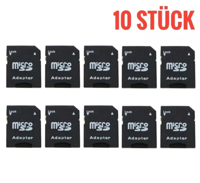 10×Speicherkarten Adapter von Micro SD auf SD Kartenadapter Karte Memory Card