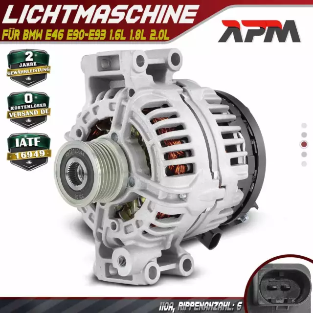 Lichtmaschine Generator 110A für BMW E46 E90 E81 E87 E88 E82 E93 E92 E91 E60 E84