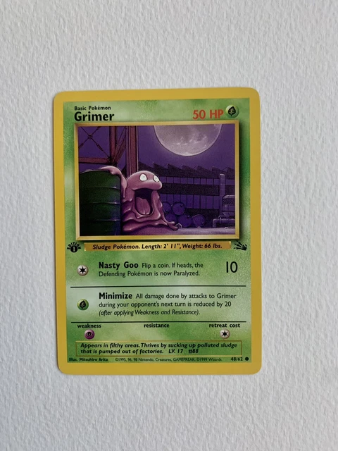 Pack Fresh -Grimer - 48/62 - 1st Edition - Fossil - 1999 WOTC - Pokémon TCG Card