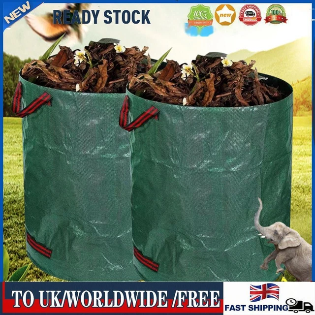 Foldable Garden Waste Bag Reusable Leaf Grass Container for Lawn Yard Pool(60L)