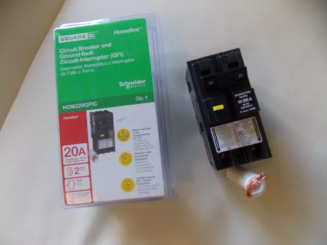 Square D HOM220GFIC -schneider elec. 20 A 2 pole - SAME DAY SHIP with pigtail