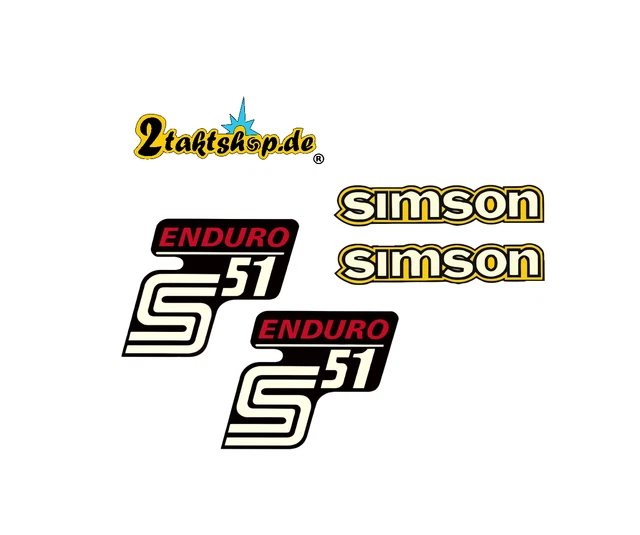 2taktshop Simson Dekor-Set Dekorsatz GRAU Weiss Simson S51 Enduro Aufkleber Set Dekor Premium Retro DDR Seitendeckel Aufklebersatz Retro Design Wie Original DDR
