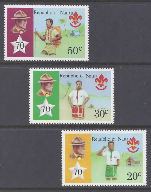 1978 Nauru Boy Scouts Anniversary Set Of 3 Fine Mint Mnh