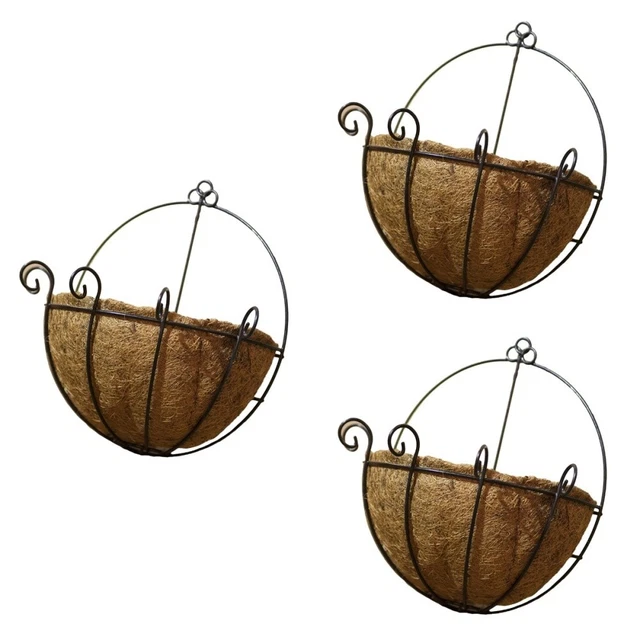 3x Wand Hängende Pflanzer Korb Eisen Wand Hängende Pflanzer Korb