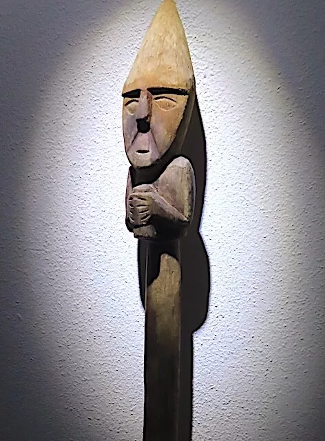 pre columbian authentic wood war club scepter helm warrior blood kero Inca Chimu