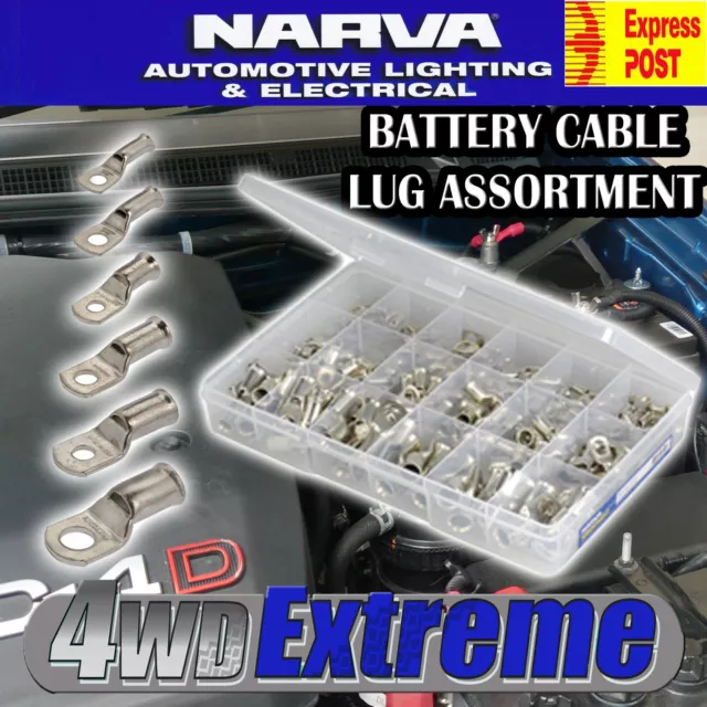 Narva 57110 Battery Cable Lug Lugs Assortment Kit 165 Pce B&S Lead Terminals