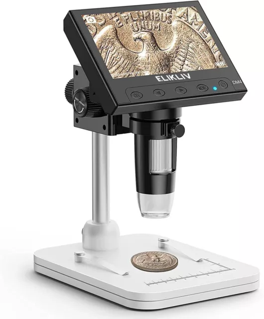 Elikliv 4.3" Coin Microscope LCD Digital Microscope 1000x Optische Vergrößerung