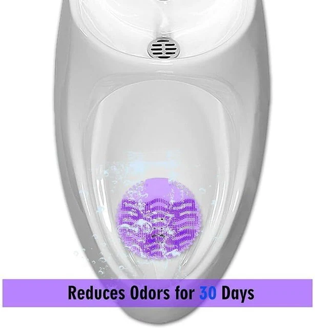 Purple Urinal Screen Cakes Mats Deodorizer Freshener Lavender Scented Pack of 10