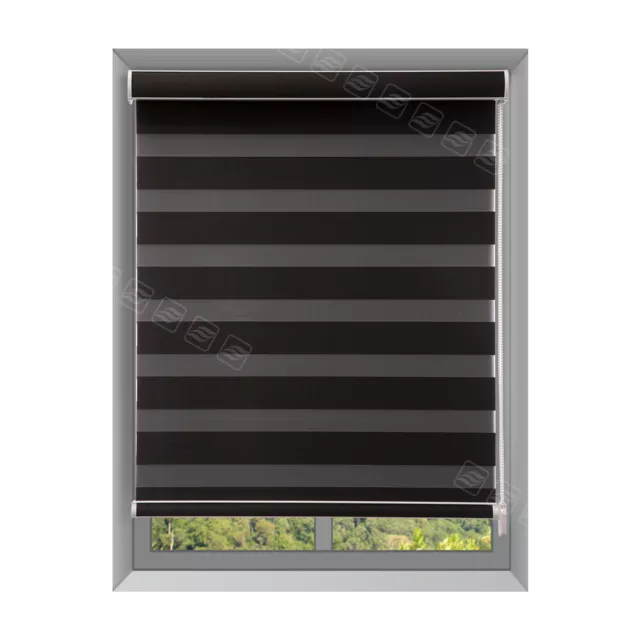 CUSTOM CUT  Dual Zebra Shade Day and Night Roller Blinds Horizontal Window Shade