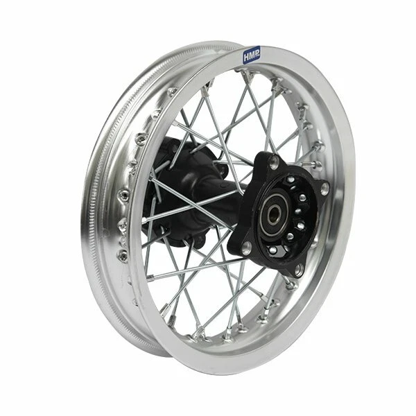 HMParts Cerchio Alluminio Anodizzato 10 Pollici Posteriore Argento 12 MM Typ2