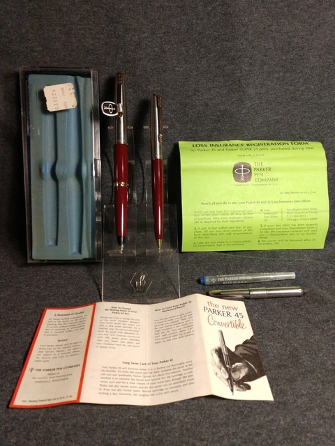 NEW OLD STOCK Parker 45 Convertible Fountain Pen and Pencil Set USA ...