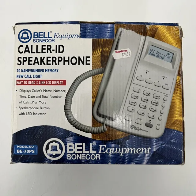 Bell Equipment Sonecor Caller ID Landline Telephone Handset BE-70PS NOT TESTED